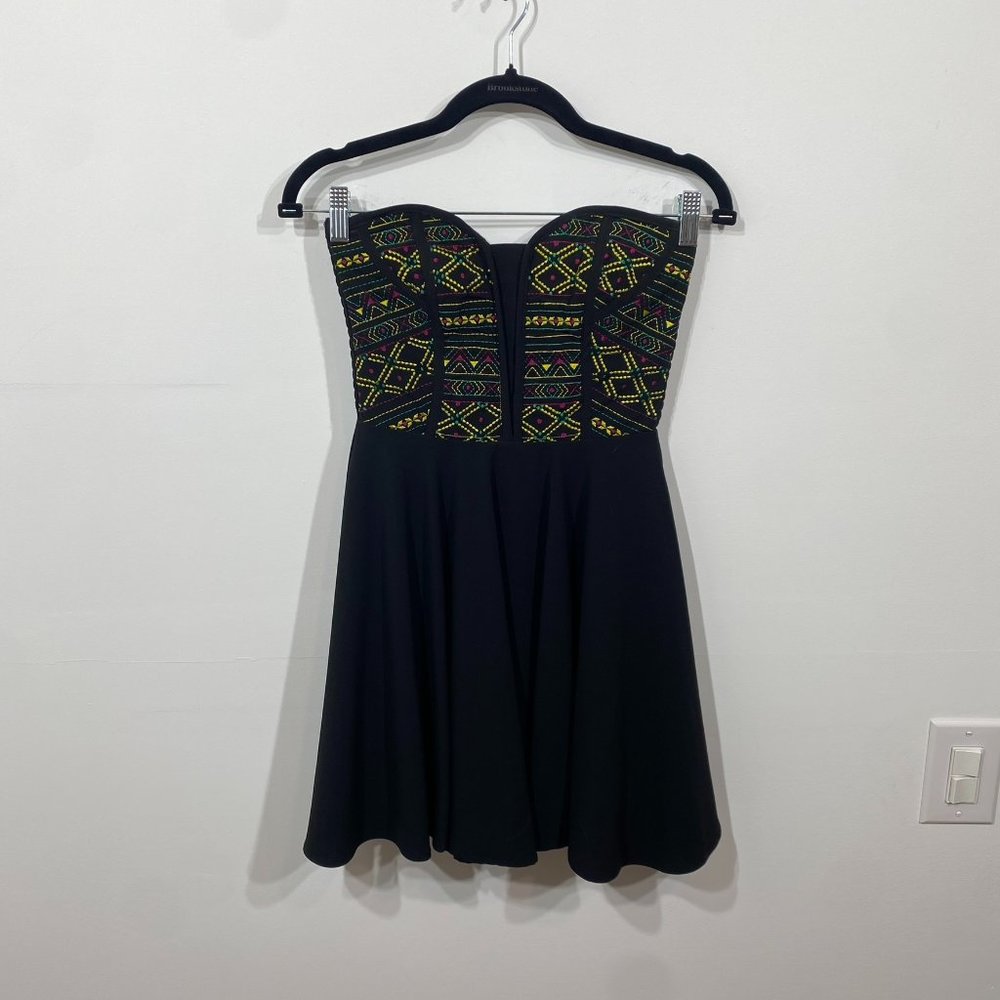 GB Dress strapless top, circle bottom, zipper back